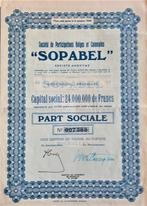 S.A. Société de participations Belges et Coloniales -Sopabel, Enlèvement ou Envoi, 1920 à 1950, Action