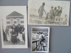 3 oude foto,s kust strand zee strandcabines, Verzenden, Foto, Zo goed als nieuw, Voor 1940