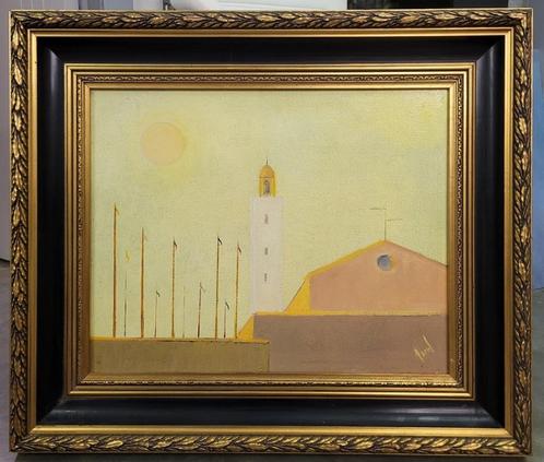 Robert ARENS, Haven, Antiek en Kunst, Kunst | Schilderijen | Klassiek, Ophalen of Verzenden