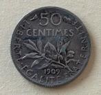 50 centimes argent France 1909, Enlèvement ou Envoi, France, Monnaie en vrac, Argent