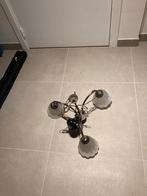 Kroonluchter met 3 takken romantische bloemen, Huis en Inrichting, Lampen | Kroonluchters, Ophalen, Gebruikt, Glas, Moderne romantique à fleurs