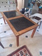 Eiken eettafel met blauwe steen, Huis en Inrichting, Tafels | Eettafels, Ophalen, Gebruikt, Eikenhout, 50 tot 100 cm