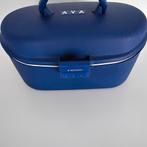 Vintage beauty case, Handtassen en Accessoires, Beautycases, Ophalen, Zo goed als nieuw, Blauw, Hardcase