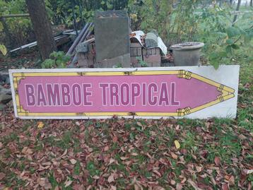 groot emaille reclamebord bamboe tropical beschikbaar voor biedingen