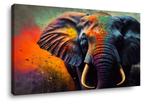 Nouveau tableau peinture sur toile Graffiti Elephant 80 x 60, Envoi