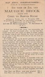 Bombardement Coxyde oorlog  40/45 Maurice Brock Zarren, Verzamelen, Bidprentjes en Rouwkaarten, Ophalen