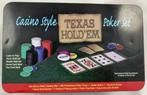 Set de poker Texas Hold'em Style Casino avec 200 jetons et t, Envoi, Comme neuf