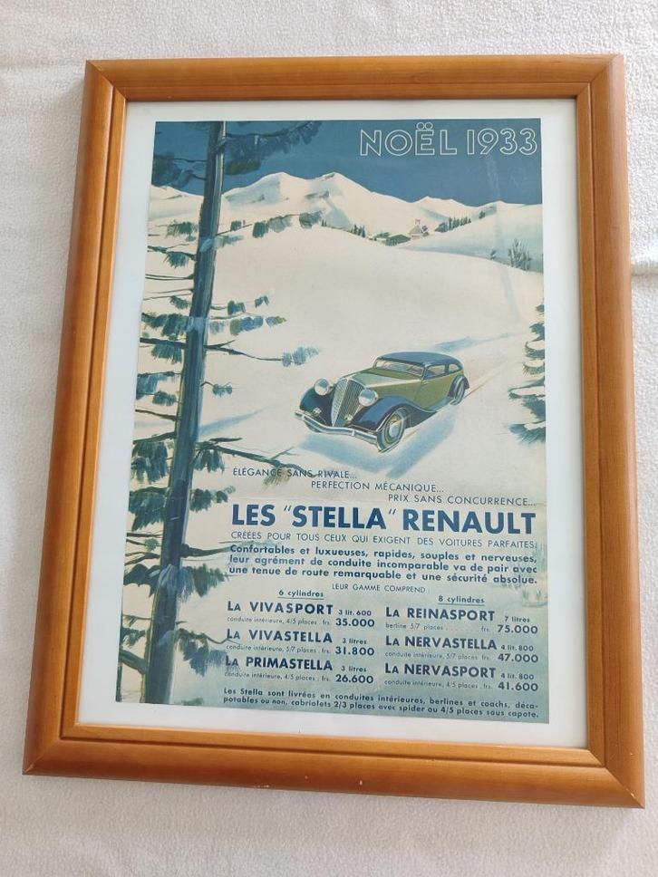 Originele poster (RENAULT Stella) 'L'Illustration"  1933, Verzamelen, Posters, Zo goed als nieuw, Reclame, A4 of kleiner, Rechthoekig Staand