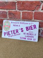 Pieter bier Renaix Laken reclamekaart, Verzamelen, Ophalen of Verzenden, Gebruikt, Reclamebord, Plaat of Schild, Overige merken