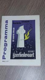 Programma / Ijzerbedevaart / 21 augustus 1960, Gebruikt, Ophalen of Verzenden