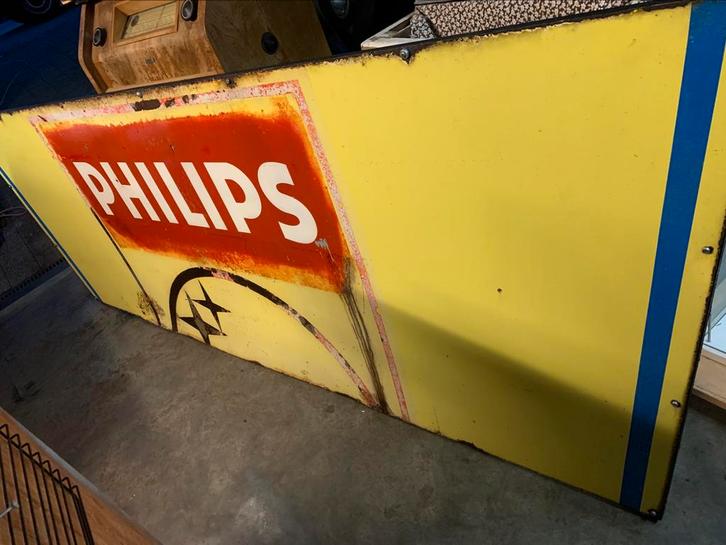 Phillips metalen bord, Verzamelen, Merken en Reclamevoorwerpen, Gebruikt, Reclamebord, Ophalen