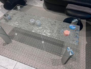 Salontafel in glas 1,20 * 70 * 43 hoogte beschikbaar voor biedingen