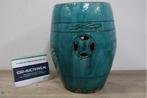 Vintage Turquoise Keramieken Kruk uit China