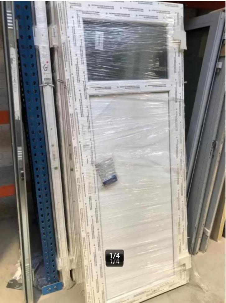buitendeur kunsstof 1/4 glas, Doe-het-zelf en Bouw, Deuren en Vliegenramen, Buitendeur, Glas, Ophalen