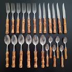 Vintage stainless steel bamboe bestek 24stuks., Ophalen of Verzenden