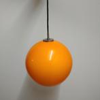 Vintage glazen oranje hanglamp Peill & Putzler 1960, Huis en Inrichting, Lampen | Hanglampen, Ophalen of Verzenden, Zo goed als nieuw