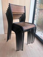 Set van 7 vintage Mullca 510 stoelen, Ophalen, Gebruikt, Zwart, Vijf, Zes of meer stoelen
