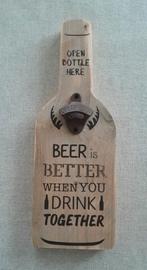 Houten flesopener in de vorm van een fles, Verzamelen, Biermerken, Ophalen of Verzenden, Zo goed als nieuw, Flesopener