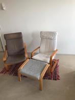 Ikea Pello & Poang lounge chairs with bench, Ophalen, Gebruikt, Hout
