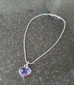 Swarovski ketting met paars hart
