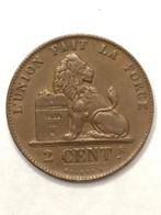 Munt België 2 cent koper Leop II jaartal 1869 zeldzaam mooi, Postzegels en Munten, Ophalen of Verzenden, Overig, Losse munt