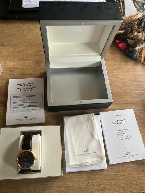 IWC portofino rose goud 356504 full set topstaat!!, Handtassen en Accessoires, Horloges | Heren, Zo goed als nieuw, Goud, Goud