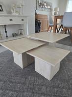Travertin salontafels, Huis en Inrichting, Ophalen, Overige materialen, 50 tot 100 cm, Zo goed als nieuw