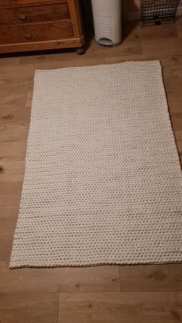 tapis en laine épaisse tissé à la main, ivoire/blanc cassé,, Enlèvement ou Envoi, Comme neuf, Blanc
