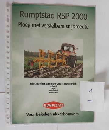 Dossier d'élevage de charrues Rumptstad /Lemken RSP 2000, Enlèvement ou Envoi, Comme neuf, Dépliant