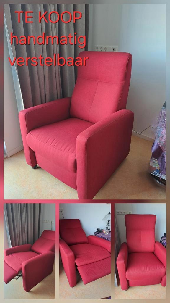 Fauteuil relax rouge à réglage manuel, Maison & Meubles, Canapés | Sofas & Chaises Longues, Enlèvement