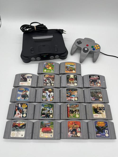 Nintendo 64 Console N64 + 18 Games & Controller, Games en Spelcomputers, Spelcomputers | Nintendo 64, Gebruikt, Met 1 controller