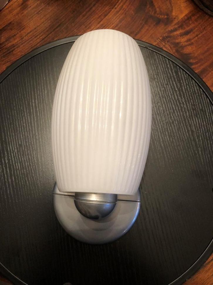 Wandverlichting: uniek paar wandlampen - Arteluce, Huis en Inrichting, Lampen | Wandlampen, Zo goed als nieuw, Glas, Metaal, Ophalen