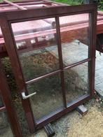 Groot houten raam, dubbel glas, Ophalen, Gevelraam of Ruit, Gebruikt, 120 tot 160 cm