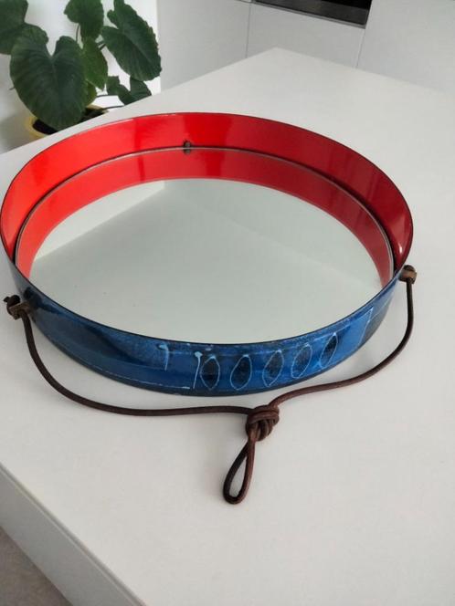 1960s vintage design spiegel emaille uniek abstract, Huis en Inrichting, Woonaccessoires | Spiegels, Gebruikt, Minder dan 50 cm