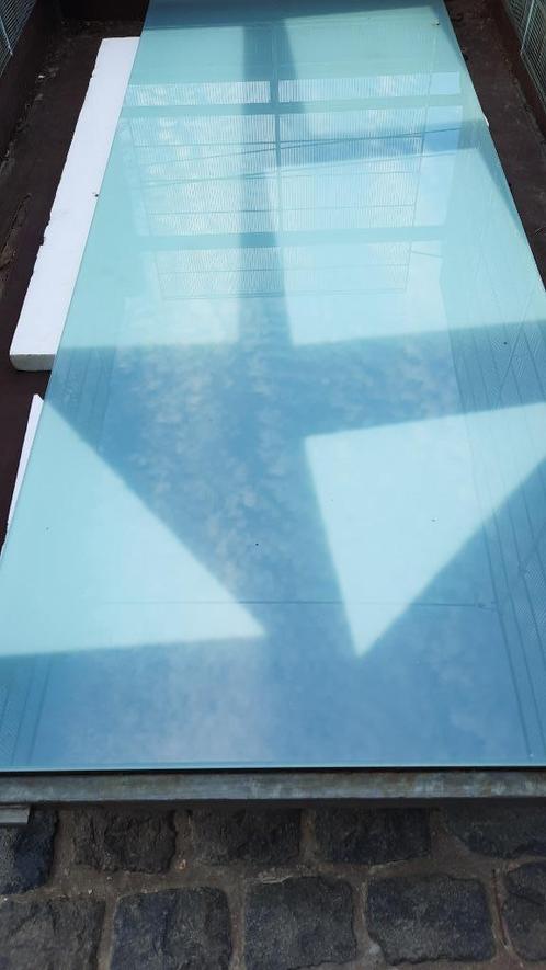 Glazen tafelblad, Huis en Inrichting, Tafelonderdelen, Gebruikt, Tafelblad, 200 cm of meer, 50 tot 100 cm, Rechthoekig, Glas, Ophalen