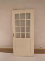 Houten deur met glas, Doe-het-zelf en Bouw, Ophalen, Binnendeur, Zo goed als nieuw, Schuifdeur