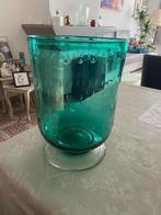 Prachtige vaas in groen druppelglas H 30cm zwaar glas, Maison & Meubles, Accessoires pour la Maison | Vases, Vert, Enlèvement ou Envoi