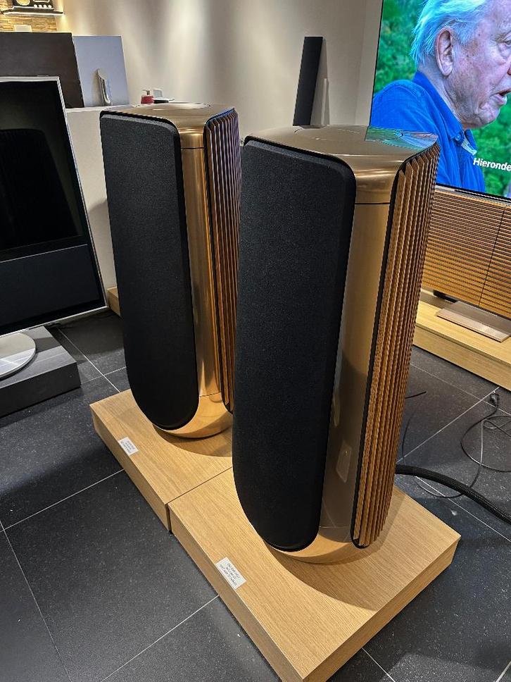 Bang & Olufsen Beolab 50 Brass Tone avec chêne fumé - B&O, TV, Hi-fi & Vidéo, Enceintes, Comme neuf, Haut-parleurs Frontaux, Arrière ou Stéréo