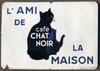 Plaque émaillée - CAFE CHAT NOIR - 1949, Antiquités & Art, Enlèvement