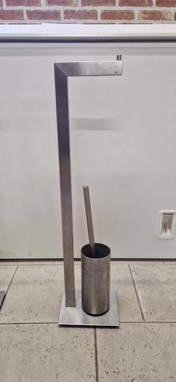 ZACK design toiletrolhouder met borstel – RVS – vrijstaand beschikbaar voor biedingen