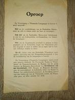 pamflet universiteit leuven manifest vlaams, Verzamelen, Tijdschriften, Kranten en Knipsels, Ophalen of Verzenden, 1920 tot 1940
