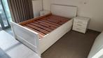 wit bed met bedbodem en lade en nachtkastje(s), Huis en Inrichting, Ophalen, Gebruikt, Wit