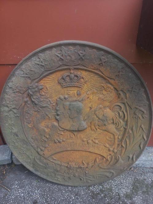 Belgische gietijzeren herdenkingsplaat WO 1 1914-1918, Verzamelen, Militaria | Algemeen, Overige soorten, Overige typen, Ophalen