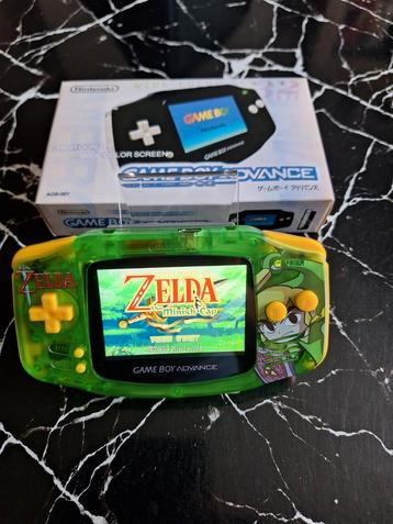 Gameboy Advance Zelda-editie + IPS-scherm + Zelda + Box-spel