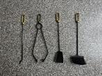 Haard set, kachel accessoire - brons en smeedijzer, Huis en Inrichting, Kachels, Gebruikt, Overige soorten, Ophalen of Verzenden