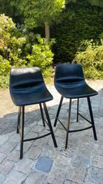 2 zwarte hoge stoelen, Huis en Inrichting, Barkrukken, Ophalen, Gebruikt, Met voetsteun, 60 tot 90 cm