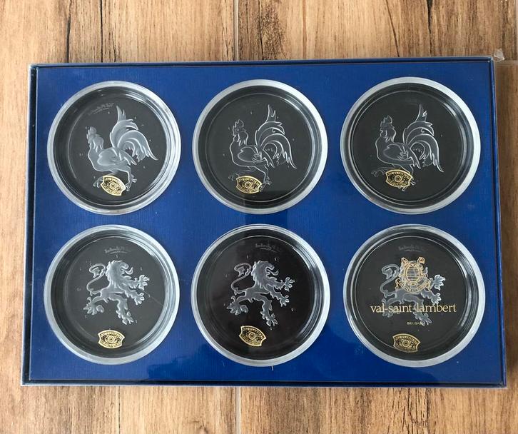 Onderzetters van Val Saint Lambert, Antiek en Kunst, Antiek | Glaswerk en Kristal, Ophalen of Verzenden