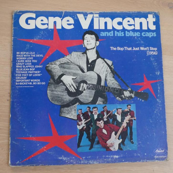 LP  Gene Vincent  ‎– The Bop That Just Won't Stop (1956), Cd's en Dvd's, Vinyl | Rock, Gebruikt, Rock-'n-Roll, 12 inch, Ophalen of Verzenden