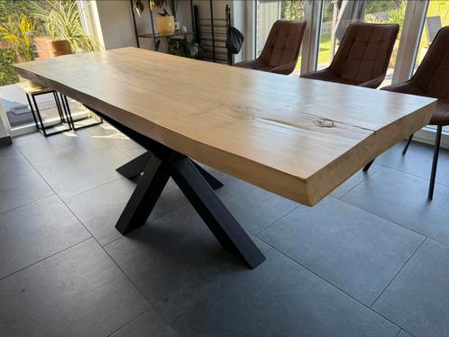 Boomstamtafels met massief houten blad, Huis en Inrichting, Tafels | Eettafels, Gebruikt, 50 tot 100 cm, 200 cm of meer, Vijf personen of meer
