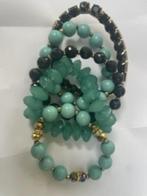 Lot de 5 bracelets/aqua/noir/or/nouveau, Bijoux, Sacs & Beauté, Neuf, Or, Enlèvement, Avec strass